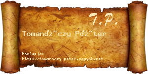 Tomanóczy Péter névjegykártya