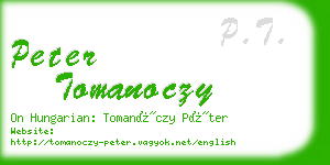 peter tomanoczy business card